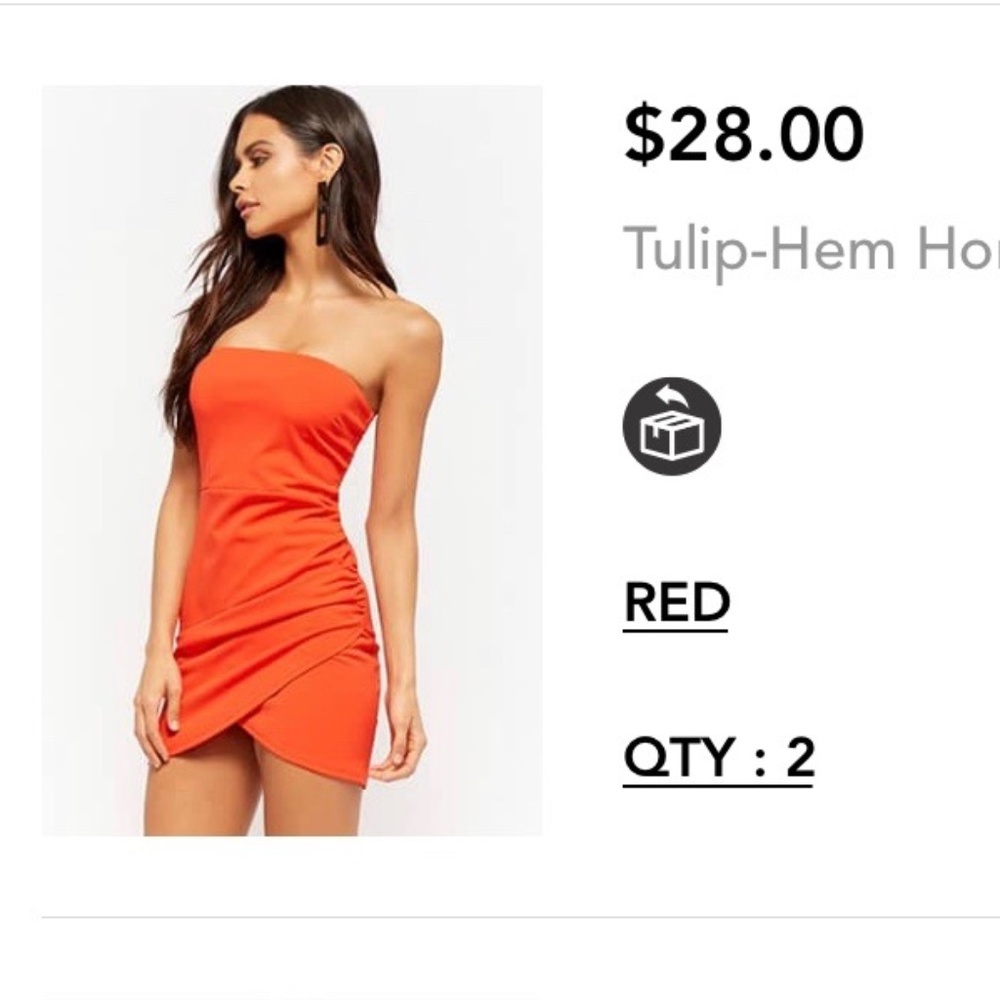 Red Tulip-Hem Homecoming Dress